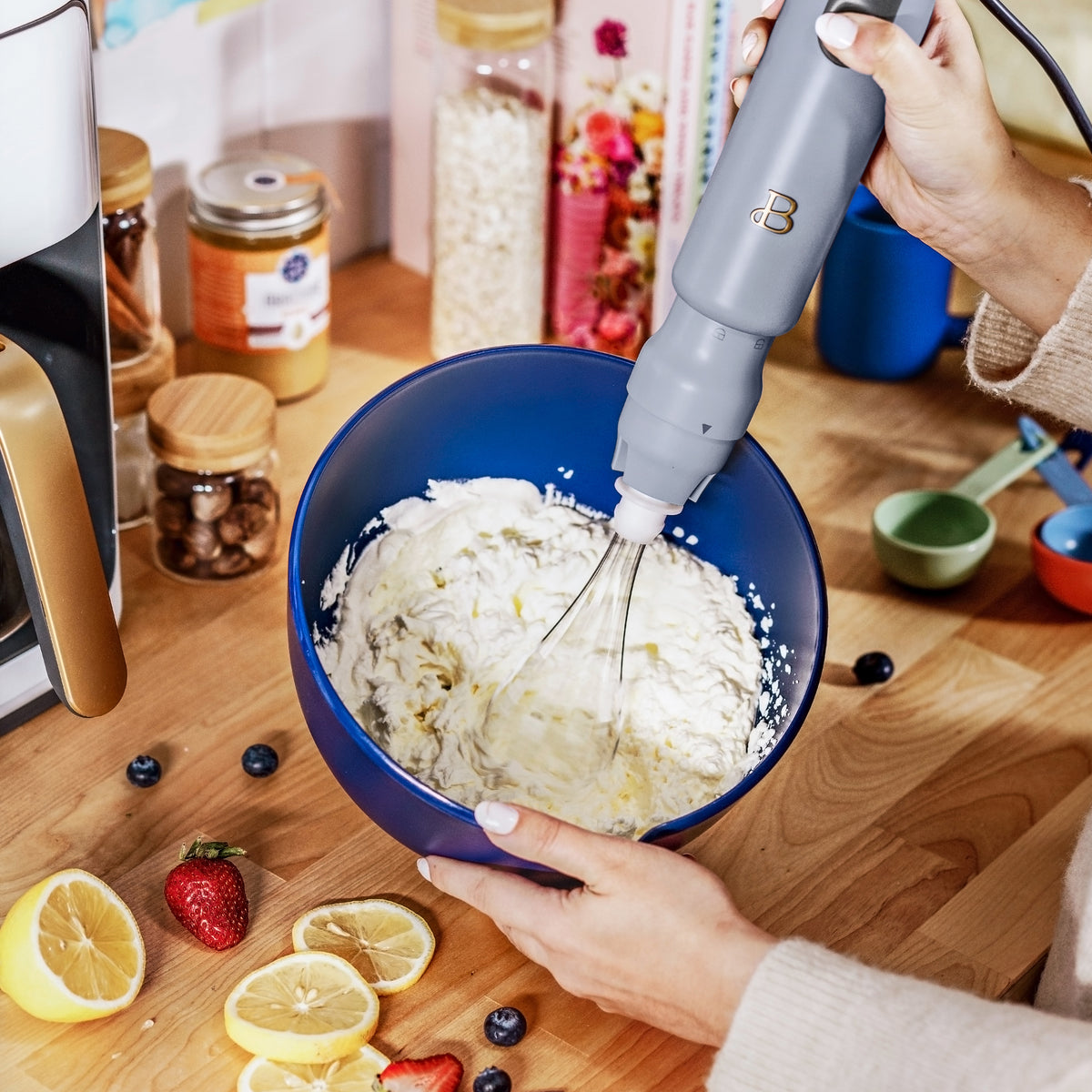 Beautiful 6-Speed Electric Hand Mixer, White Icing by Drew Barrymore 