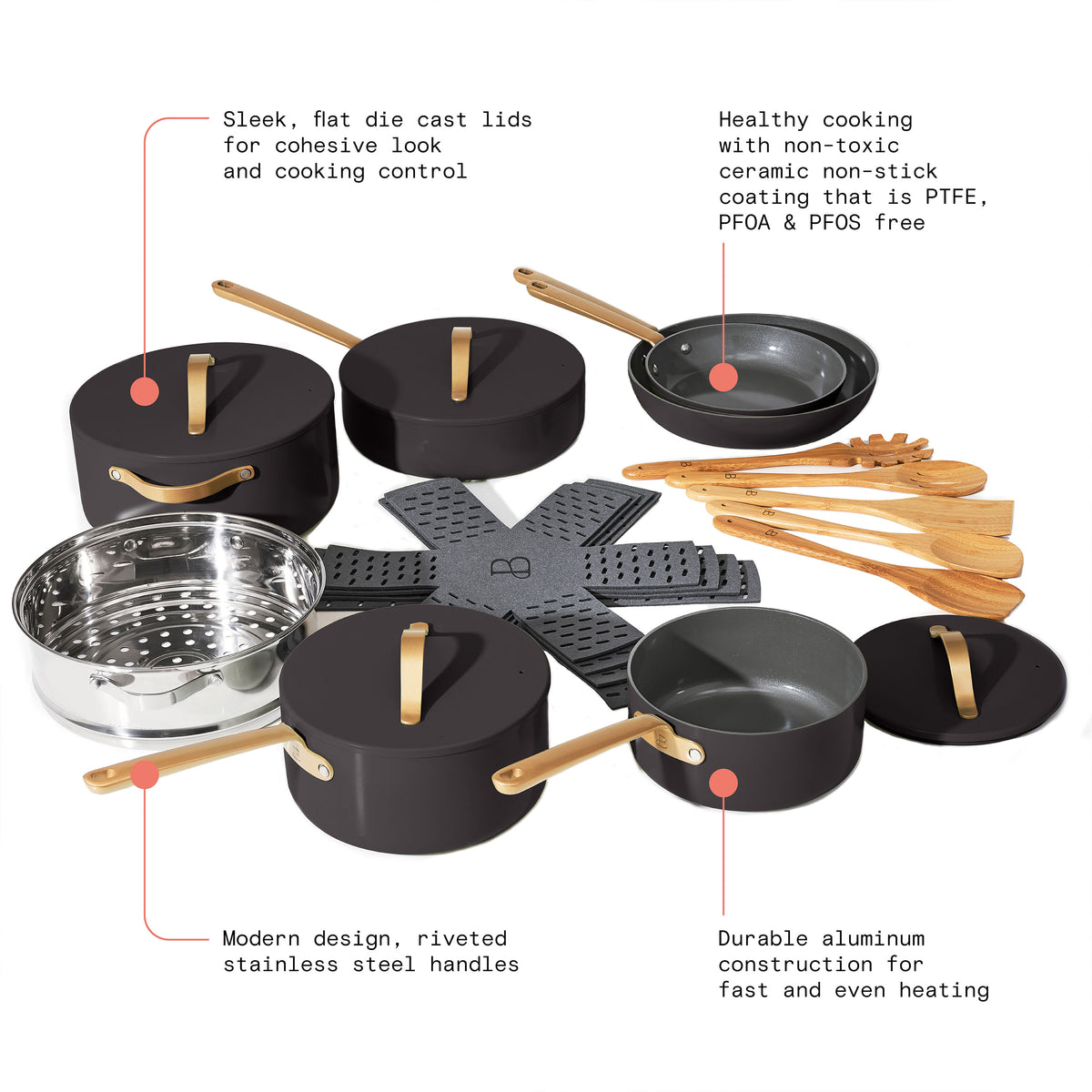 Beautiful 20Pc Ceramic Set by Drew Barrymore: Cook in Style!