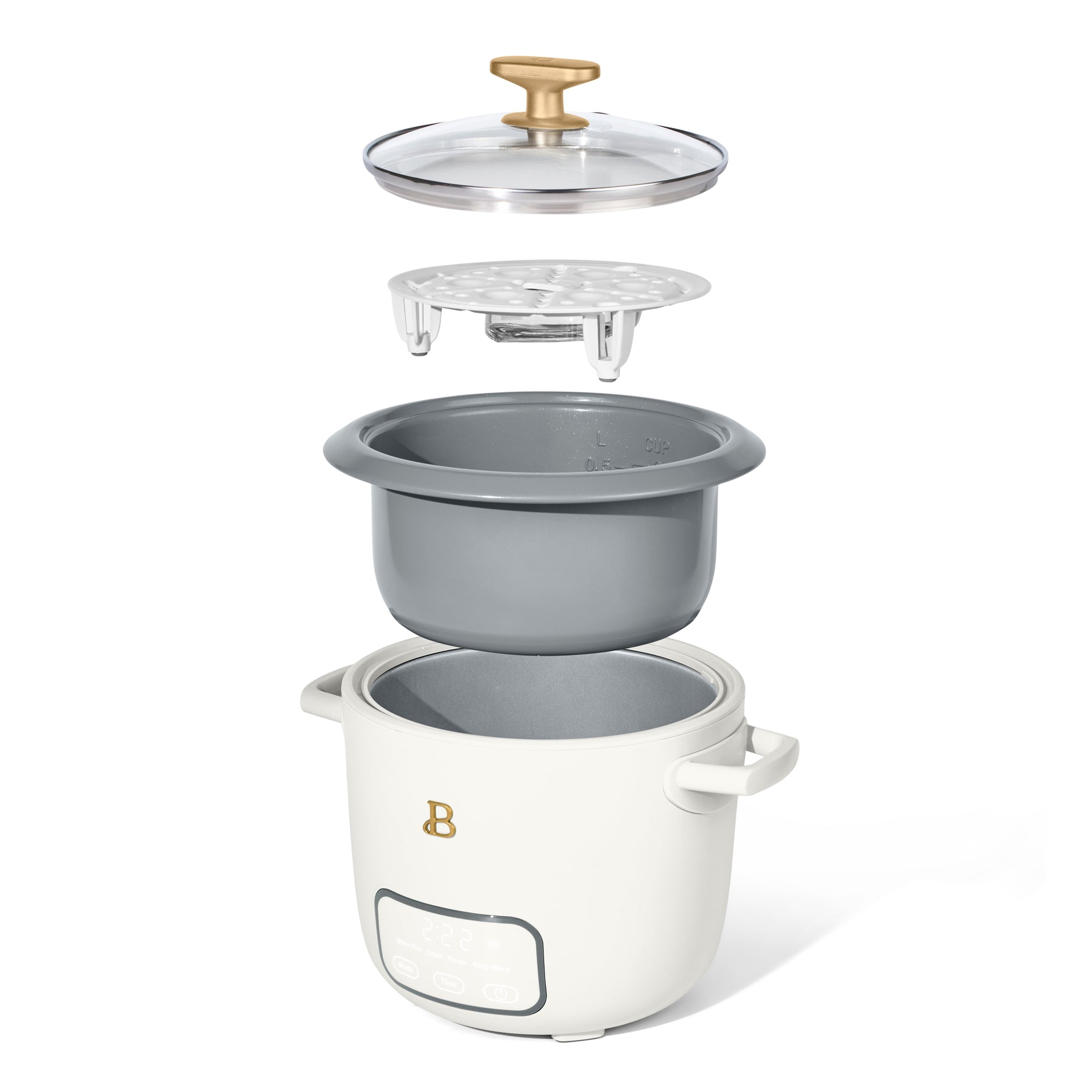 6-Cup Digital Rice Cooker with Glass Lid – Beautiful™