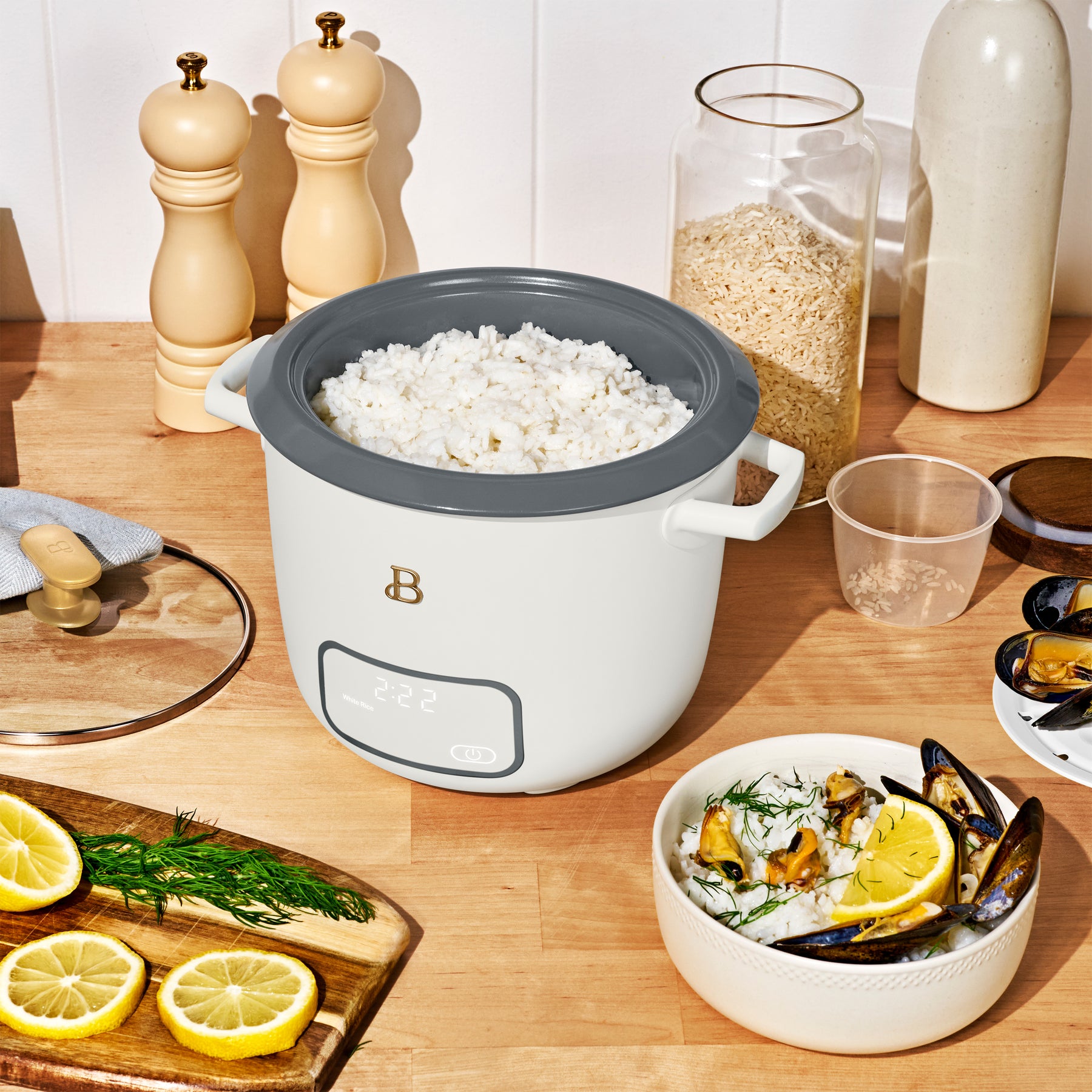 6-Cup Digital Rice Cooker with Glass Lid – Beautiful™