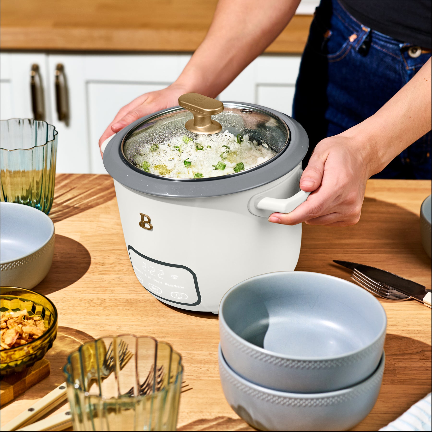 6-Cup Digital Rice Cooker with Glass Lid – Beautiful™