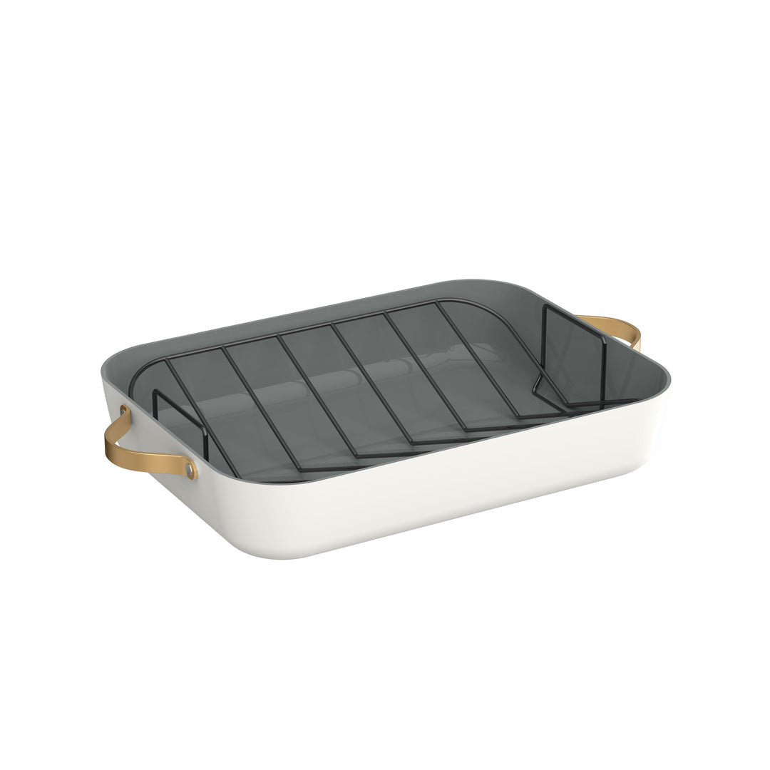 Stainless Steel Roaster with Flat Rack & Parchment Paper... Stainless Steel Roaster with Flat Rack & Parchment Paper...