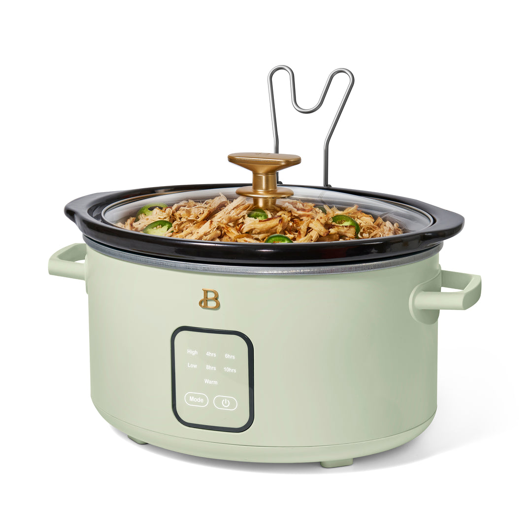 Beautiful By Drew Barrymore 4-Quart Programmable Slow Cooker - Touch Display, Removable Pot, Keep Warm - Black Sesame