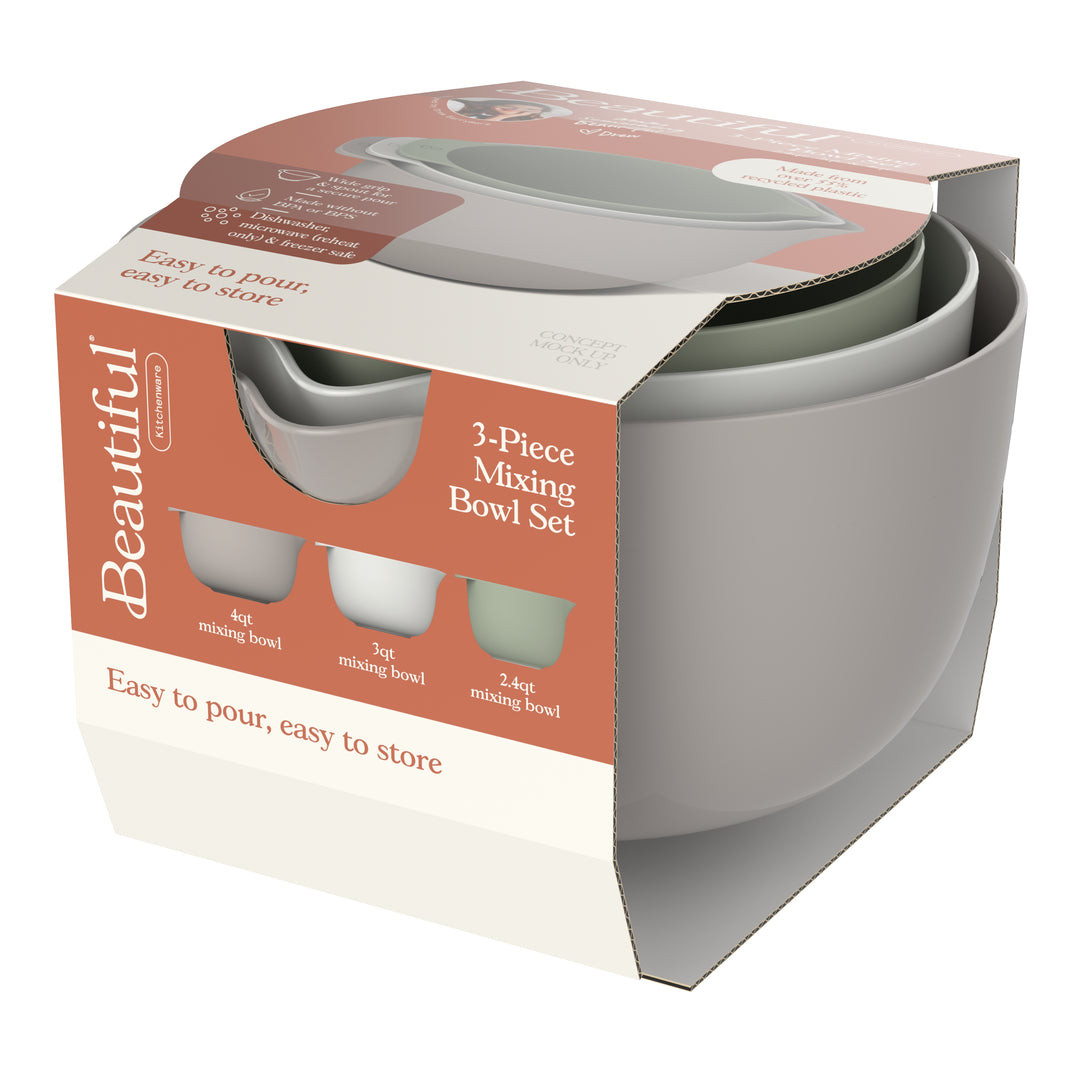 3-Piece Mixing Bowl Set, Assorted Colors – Beautiful™