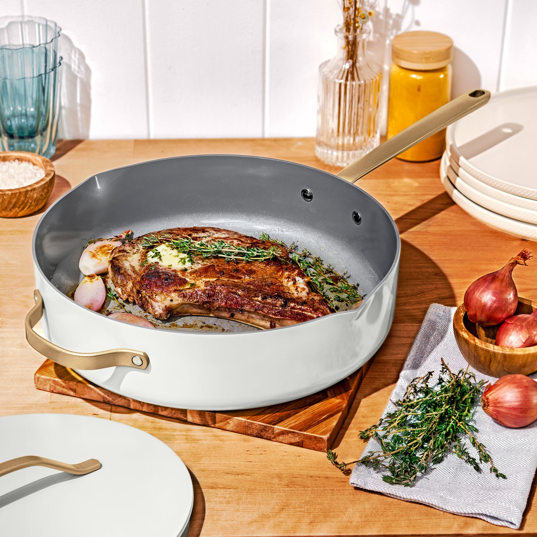 Beatiful Pan 5.5 Quart Ceramic Non-Stick Sauté Pan with Strainer Lid – Beautiful™