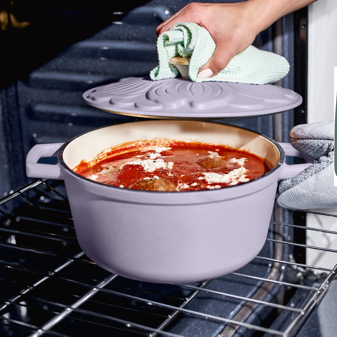 4qt Enamel Cast Iron Dutch Oven with Petal Lid – Beautiful™