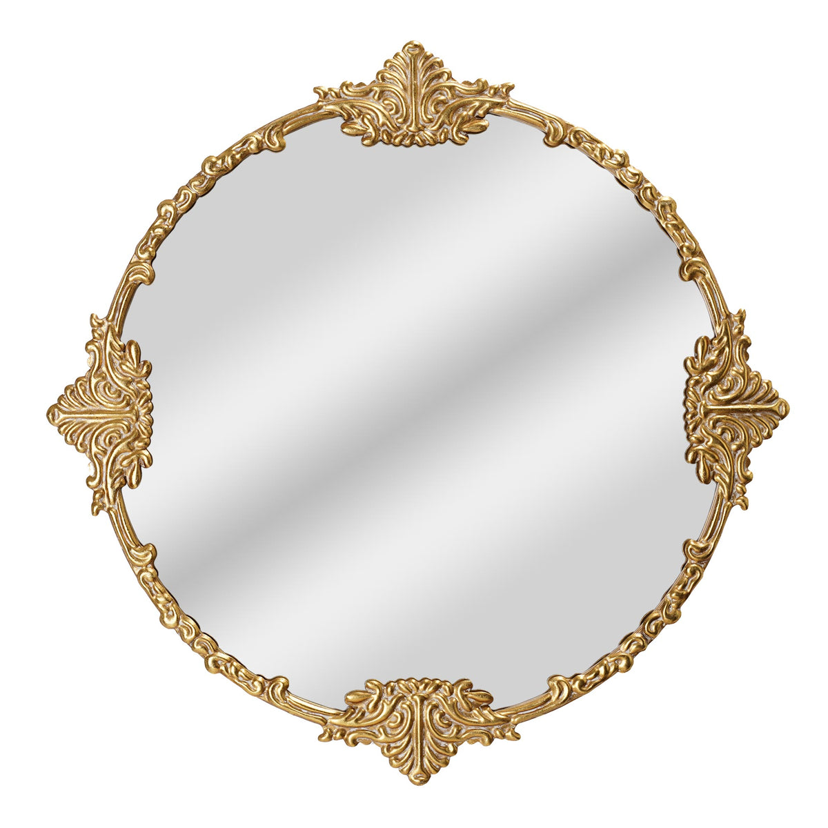 Round Ornate Gold Frame Mirror 24
