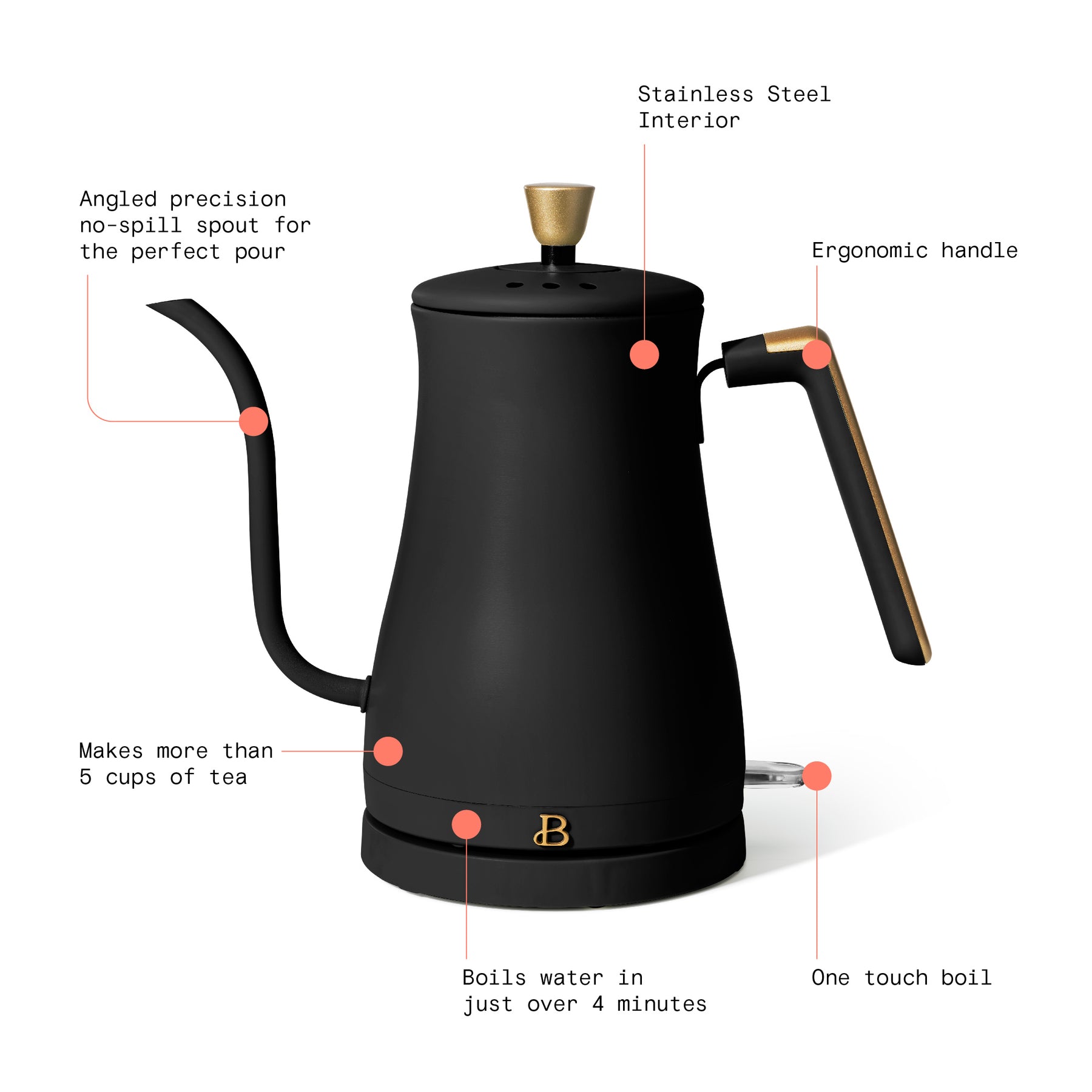 Rosewill Pour-Over Electric Gooseneck Kettle, 1L, Kettle for